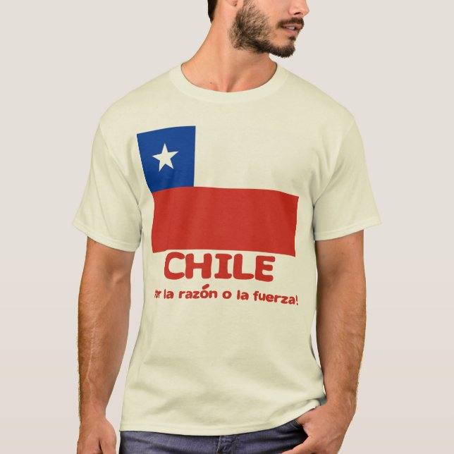 Chile Flag T-shirt with Chilean Motto (Front)