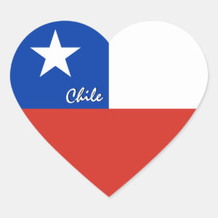 Chile Heart Sticker, Patriotic Chilean Flag Sticker