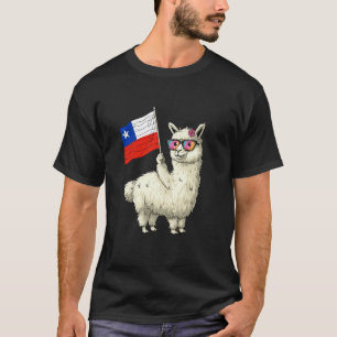 Chile Llama Chilean Pride Chilean Roots Chilean Fl T-Shirt