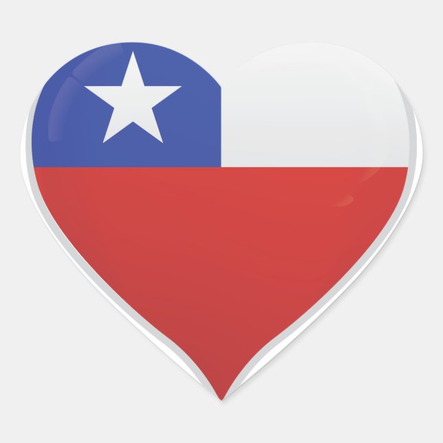 Chile love flag pride heart sticker (Front)