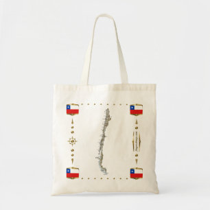 Chile Map + Flags Bag