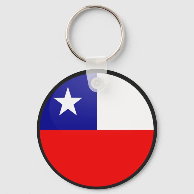 Chile quality Flag Circle Key Ring (Front)