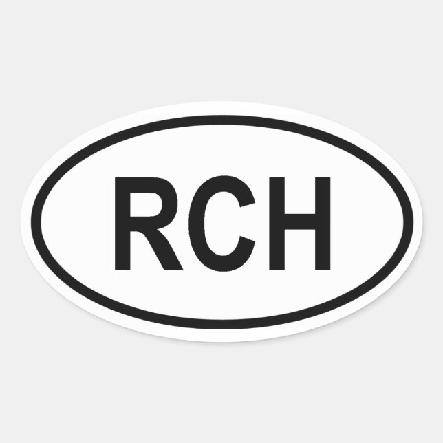 Chile "RCH" Oval Sticker (Front)