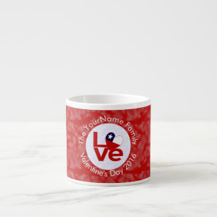 Chile Red LOVE Flag Personalised Espresso Cup