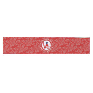 Chile Red LOVE Flag Personalised Medium Table Runner