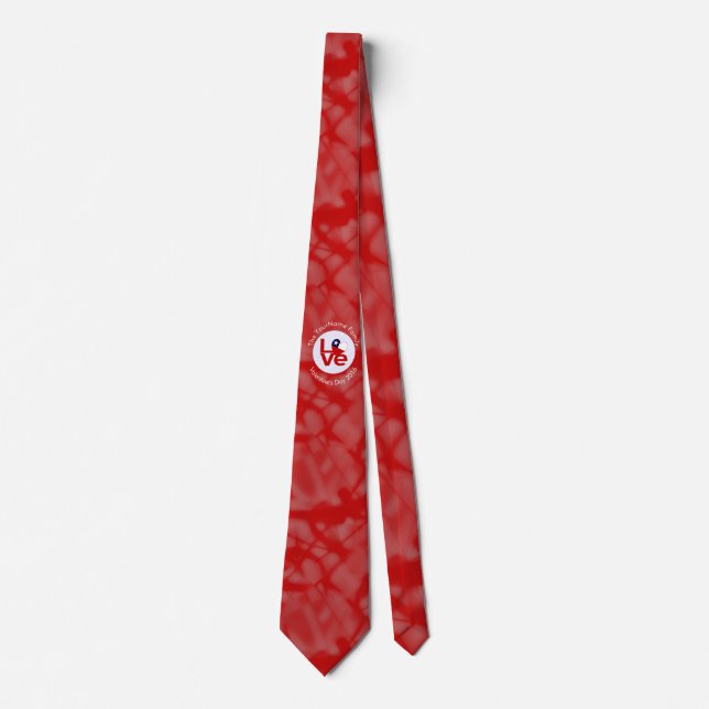 Chile Red LOVE Flag Personalised  Tie (Front)