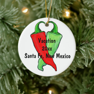 Chile Red or Green? Photo Template Christmas Ceramic Tree Decoration