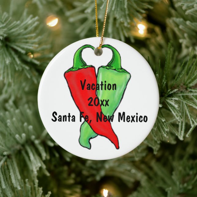 Chile Red or Green? Photo Template Christmas Ceramic Tree Decoration (Tree)