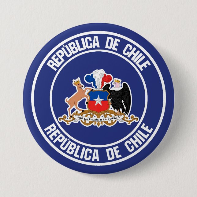 Chile Round Emblem 7.5 Cm Round Badge (Front)