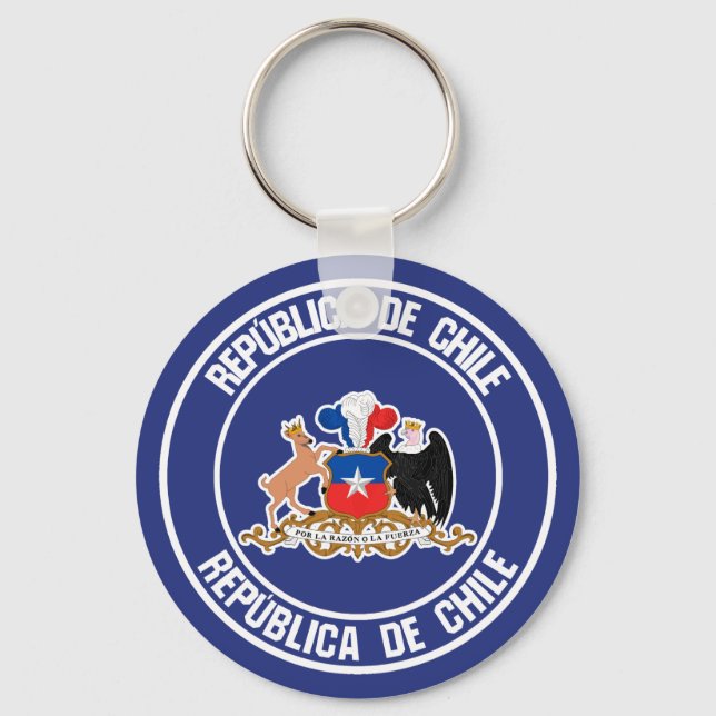 Chile Round Emblem Key Ring (Front)