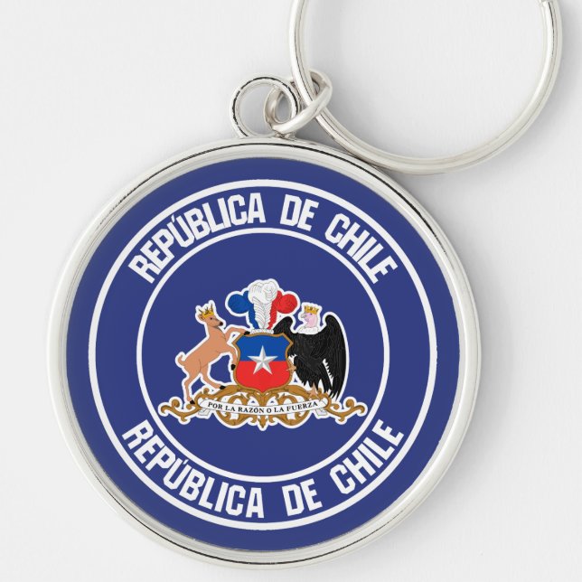 Chile Round Emblem Key Ring (Front)