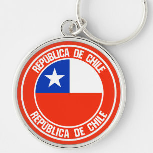 Chile Round Emblem Key Ring
