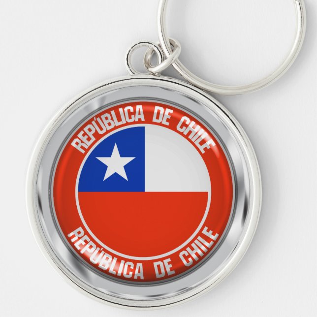 Chile Round Emblem Key Ring (Front)