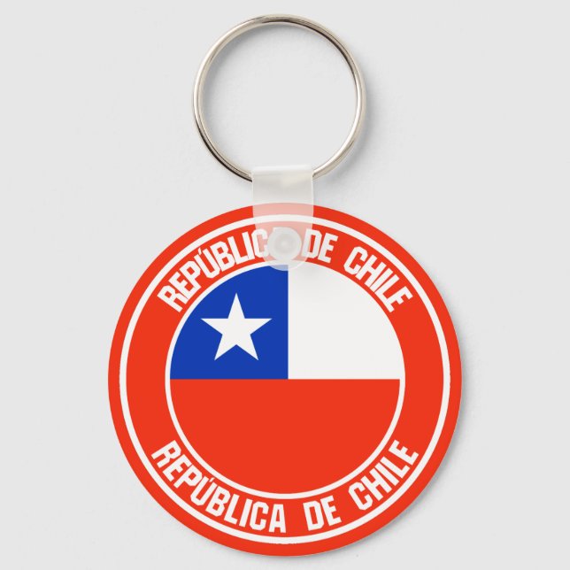 Chile Round Emblem Key Ring (Front)