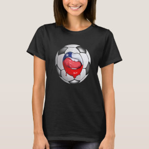 Chile Soccer Fan Chilean Flag Mouth T-Shirt