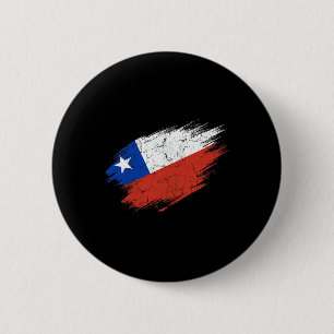 Chile Soccer Fan Tattered Flag National Pride 6 Cm Round Badge