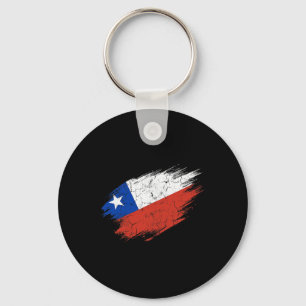 Chile Soccer Fan Tattered Flag National Pride Key Ring