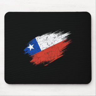 Chile Soccer Fan Tattered Flag National Pride Mouse Pad
