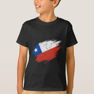 Chile Soccer Fan Tattered Flag National Pride T-Shirt