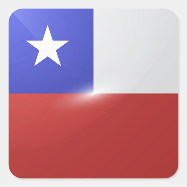 Chile square glossy flag sticker (Front)