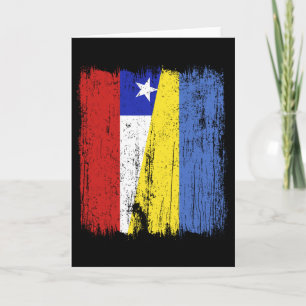 Chile Ukraine Half Flag Chilean Ukrainian Heritage Card