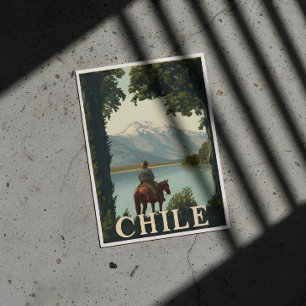 Chile Vintage Travel   Andes Mountain Postcard