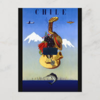 Chile Vintage Travel Poster