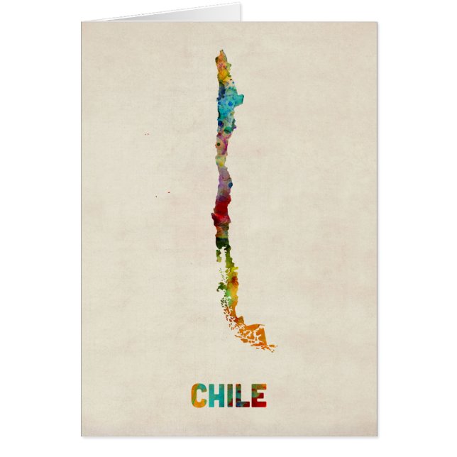 Chile Watercolor Map (Front)