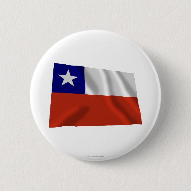 Chile Waving Flag 6 Cm Round Badge (Front)