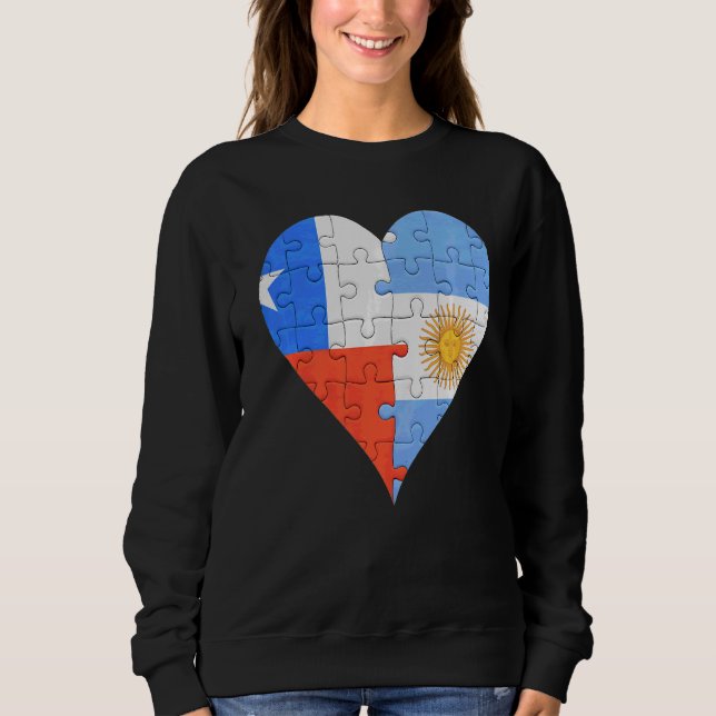 Chilean Argentinian Flag Heart Sweatshirt (Front)