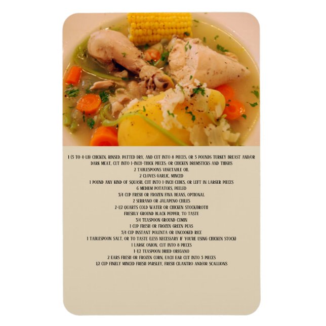 Chilean Cazuela de Ave Recipe Magnet (Vertical)