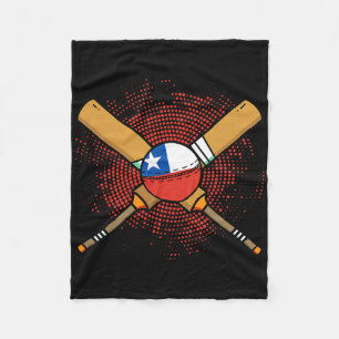Chilean Cricket Racket And Ll Flag Of Chile Fleece Blanket