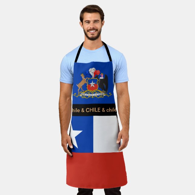 Chilean Flag Apron, Chile Chefs kitchen Apron (Worn)