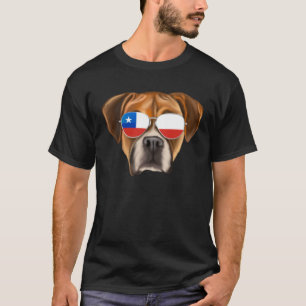 Chilean Flag Boxer Dog Chile Pocket T-Shirt