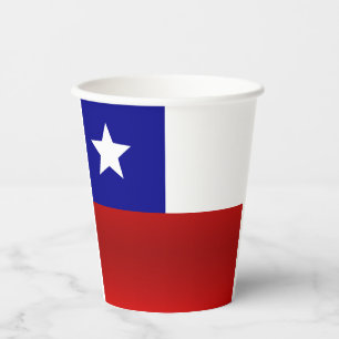 Chilean flag-coat arms paper cups