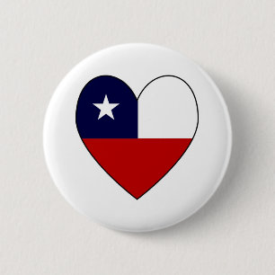 Chilean Flag Heart Valentine 6 Cm Round Badge