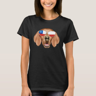 Chilean Flag Irish Setter Dog Chile Pocket T-Shirt