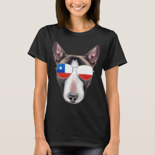 Chilean Flag Miniature Bull Terrier Dog Chile Pock T-Shirt