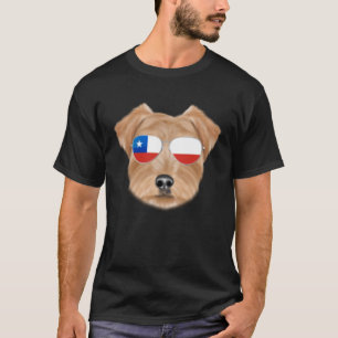 Chilean Flag Norfolk Terrier Dog Chile Pocket T-Shirt