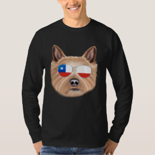 Chilean Flag Norwich Terrier Dog Chile Pocket T-Shirt