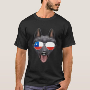 Chilean Flag Schipperke Dog Chile Pocket T-Shirt