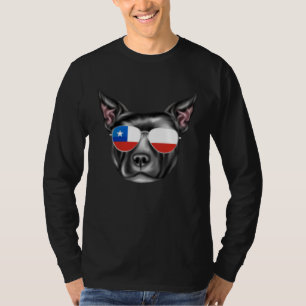 Chilean Flag Staffordshire Bull Terrier Dog Chile  T-Shirt