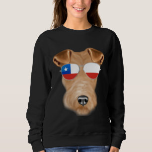 Chilean Flag Wire Fox Terrier Dog Chile Pocket Sweatshirt