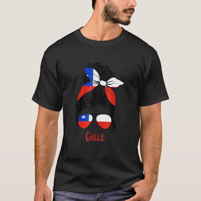 Chilean Girl Chile Girl Chica Chilena Flag T-Shirt (Front)