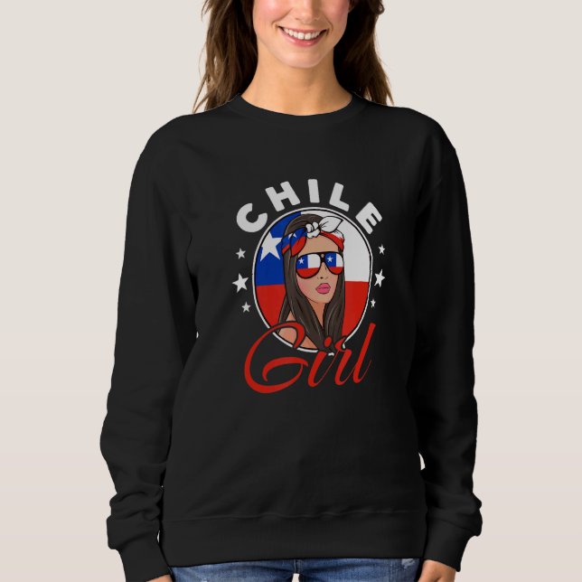 Chilean Girl Flag Of Chile Sweatshirt (Front)