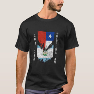 Chilean Guatemalan Flags Ripped Torn Chile Guatema T-Shirt