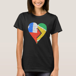 Chilean Guyanese Flag Heart T-Shirt