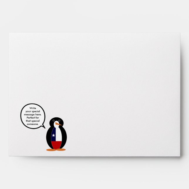 Chilean Talking Ms. Penguin Personalised Envelope (Front)