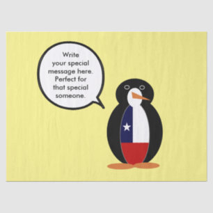Chilean Talking Ms. Penguin Personalised Tissue Paper