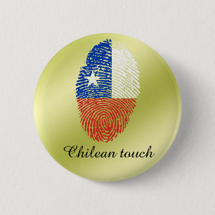 Chilean touch fingerprint flag 6 cm round badge